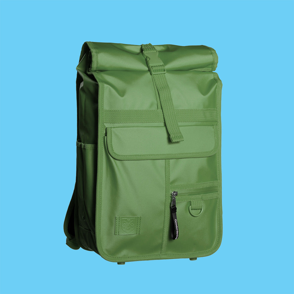 goodordering mini backpack Goodordering Rolltop Backpack Eco Monochrome Green