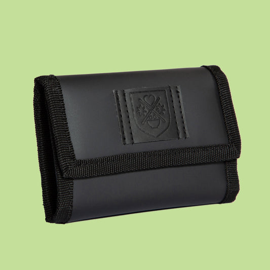 matt black velcro wallet with zip compartments Goodordering