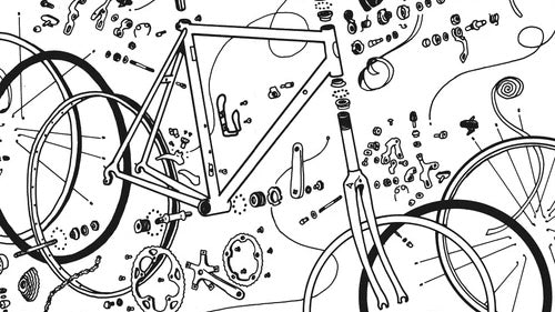 Bicycle parts illustration