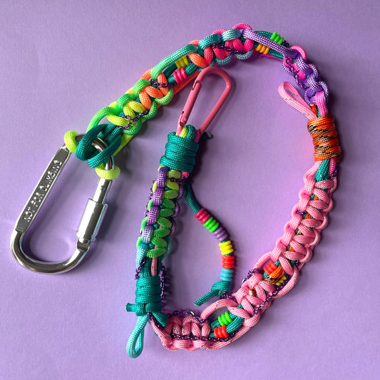 Key chain bag charm macrame pastel