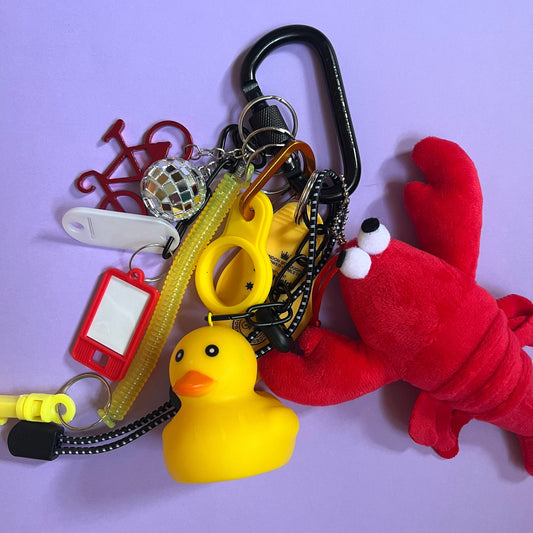 Lobster rubber duck bag charm