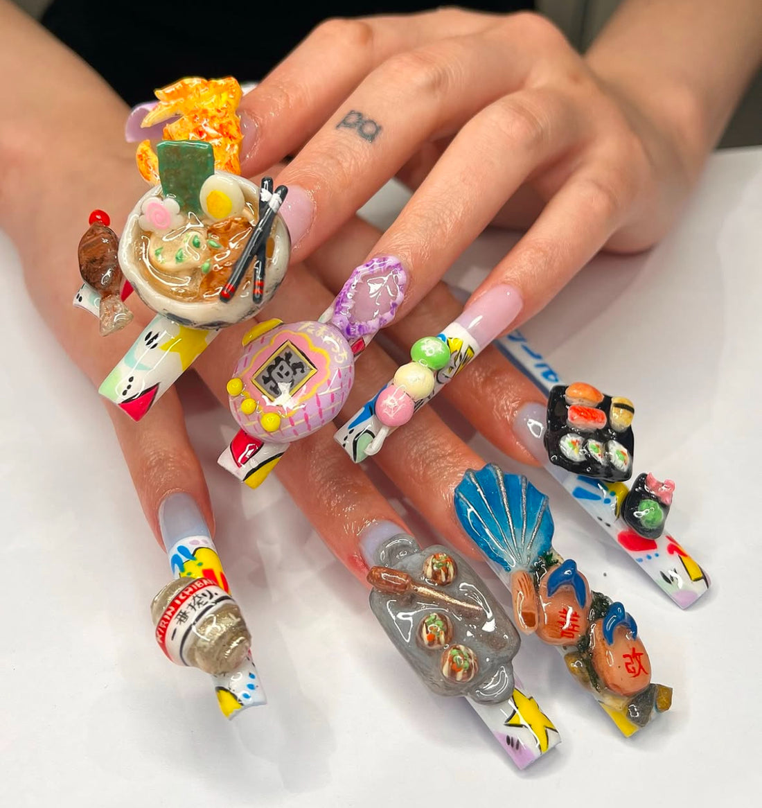 sushi japanese kawaii nails