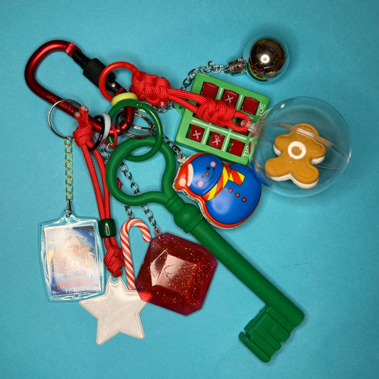 Christmas bag charm with silicone key