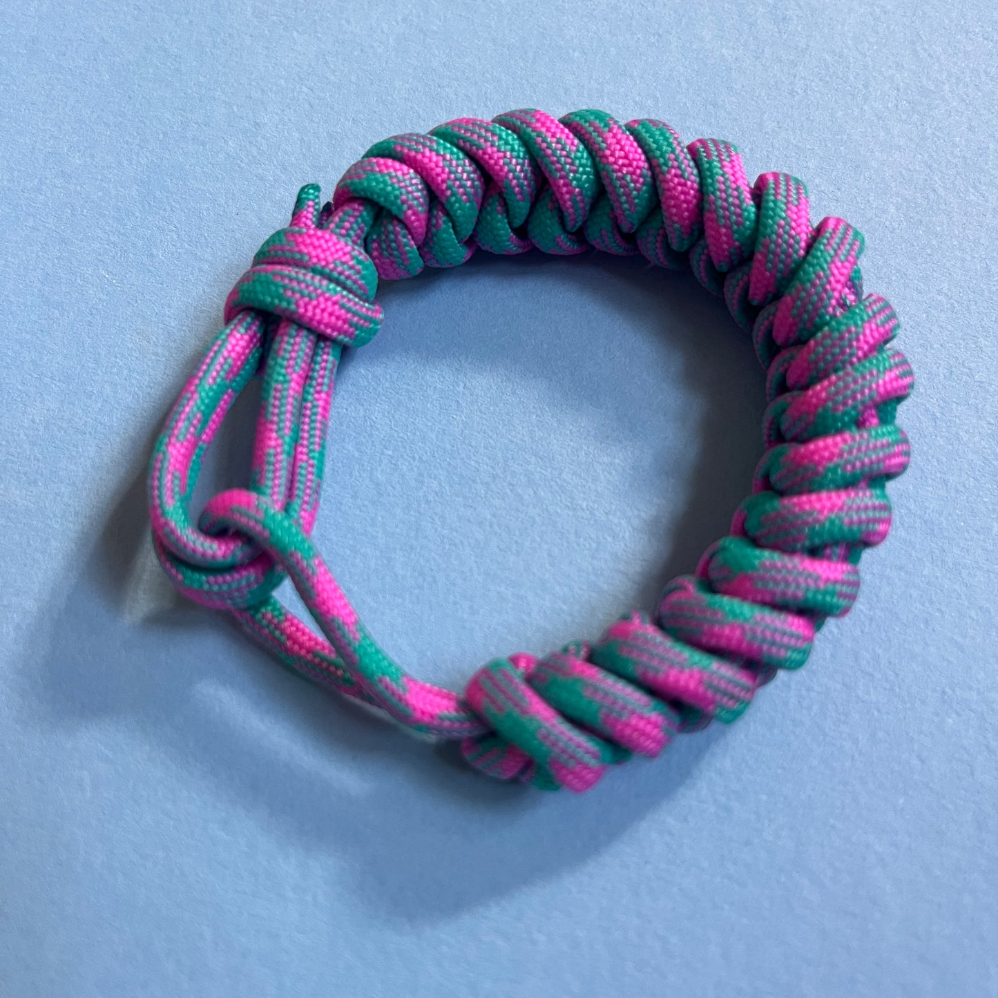 Para cord snake bracelet pink and turquoises