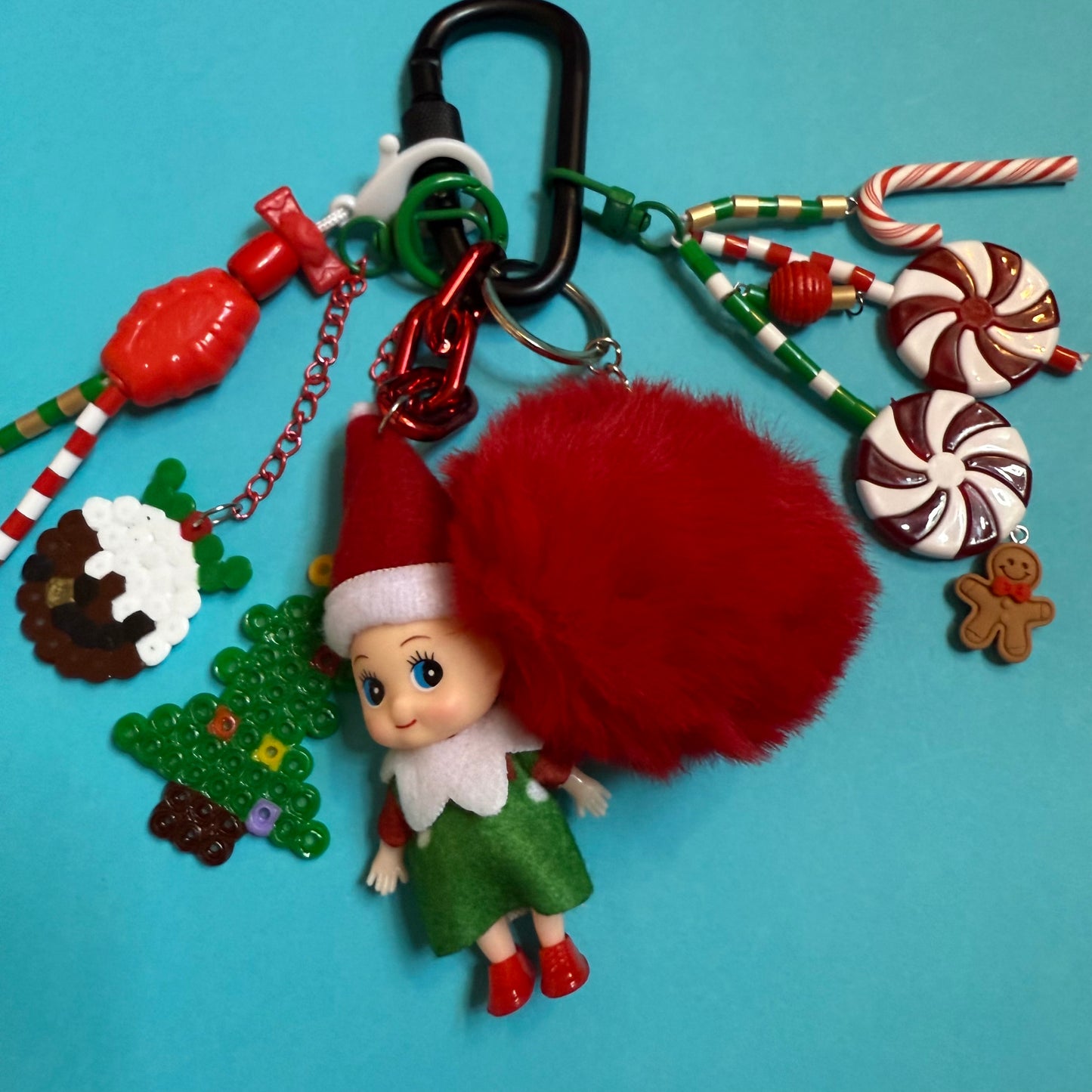 Bag charm and keyring christmas pixie