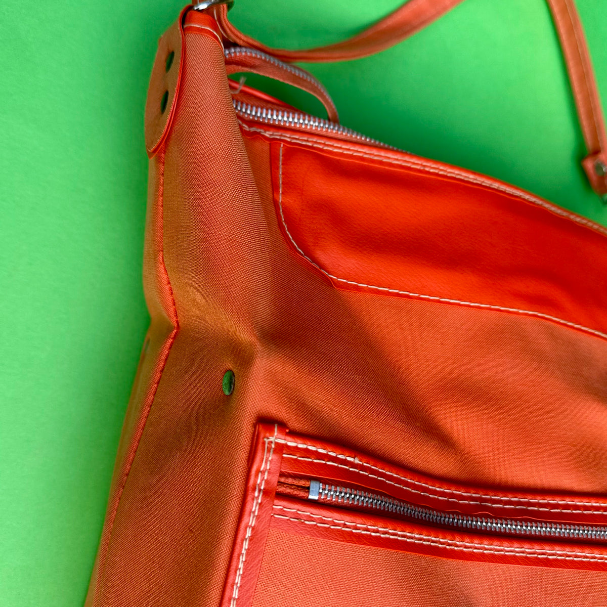 Upcycled Vintage Travel Bag Pannier – Orange