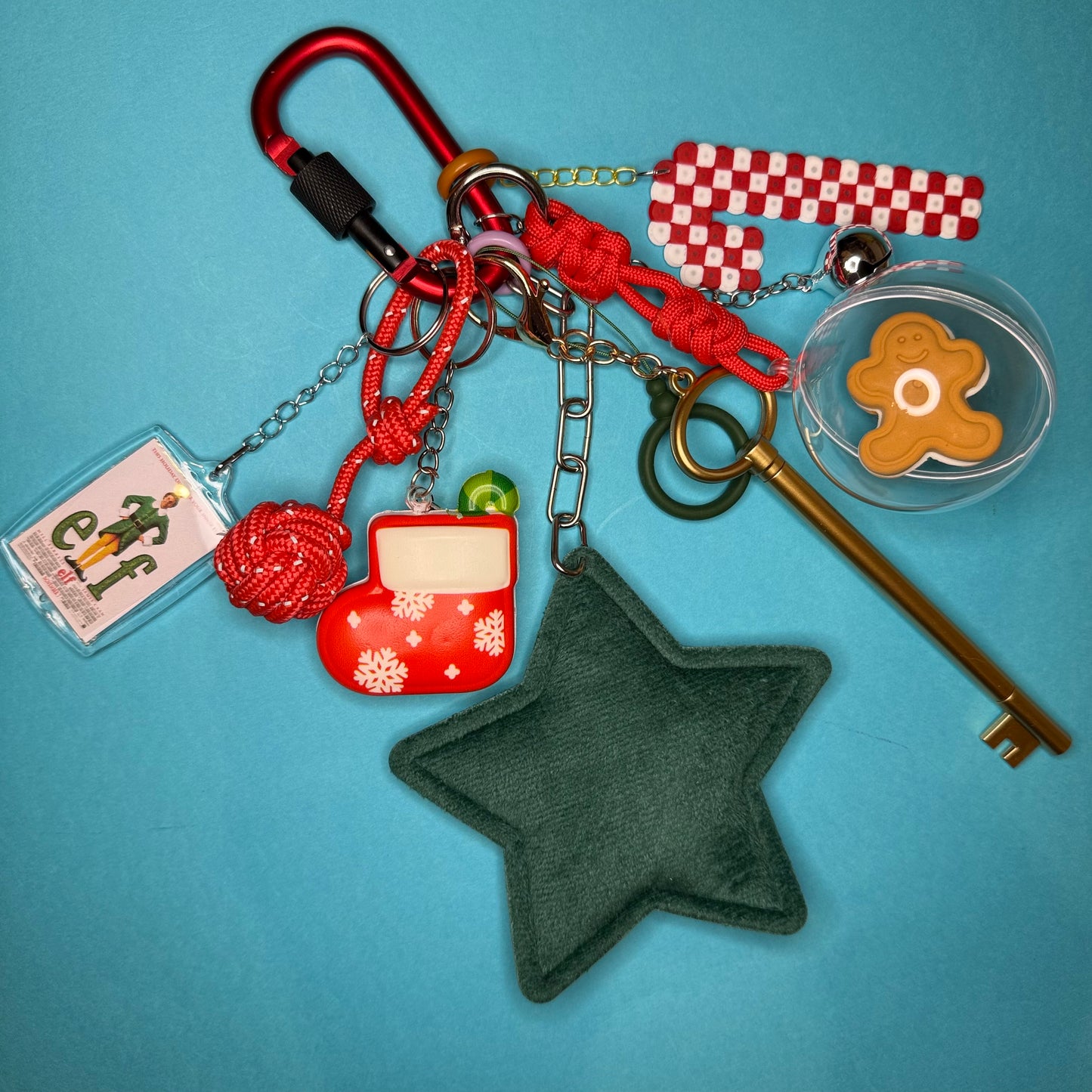 Bag charm and keyring christmas Gold pen