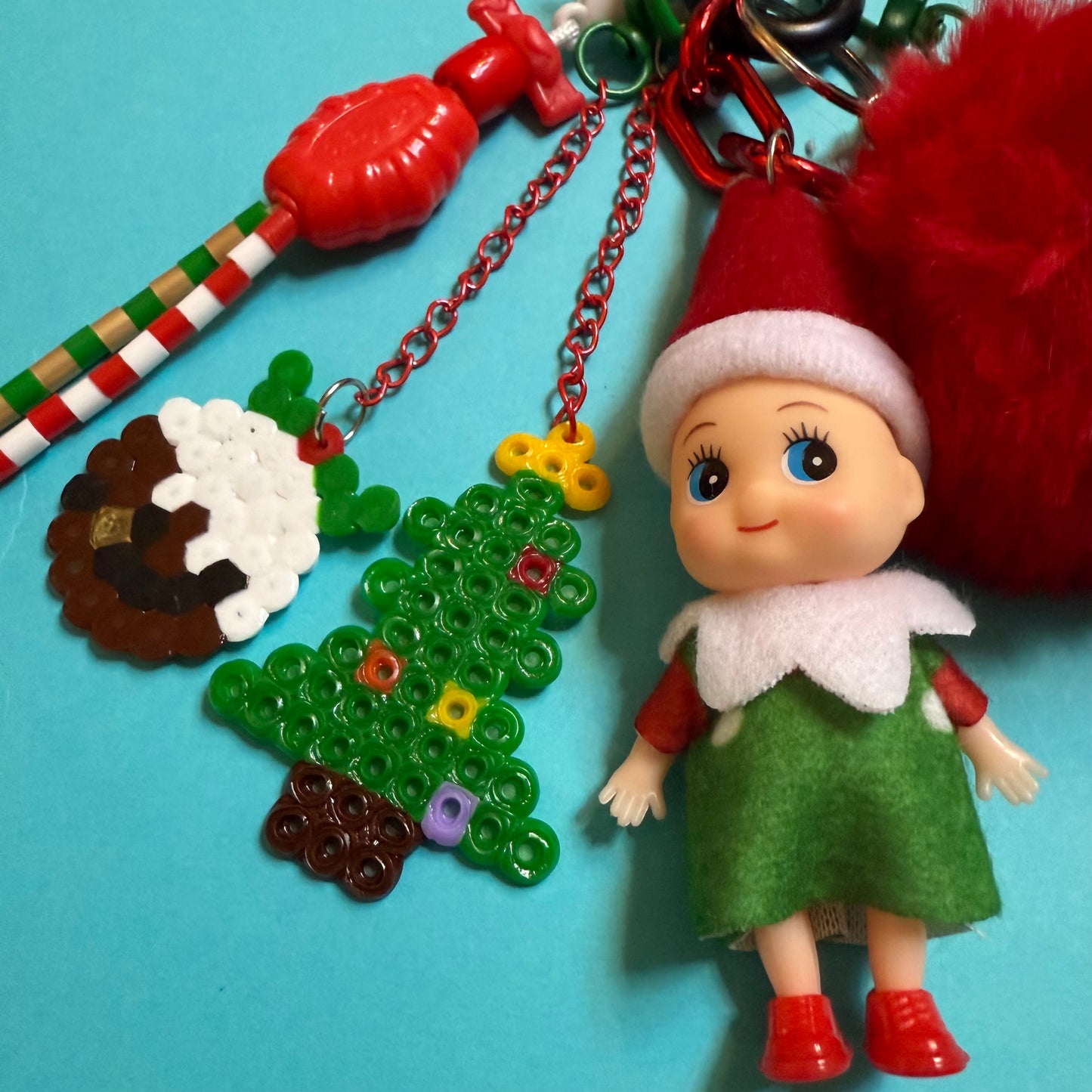 Bag charm and keyring christmas pixie