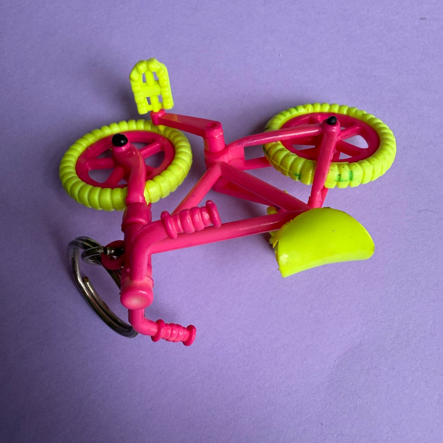 Neon 80s pink bicycle charm