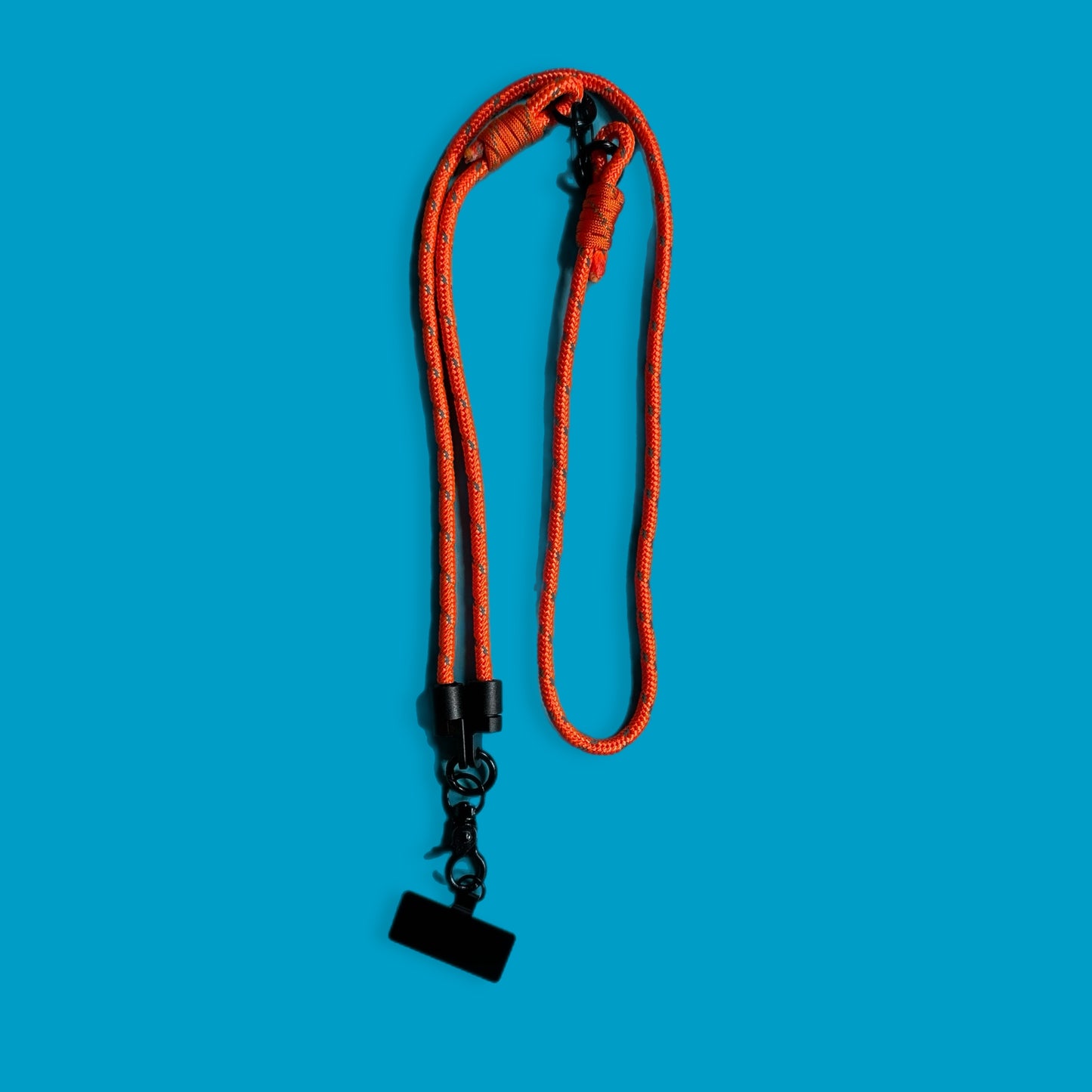 Paracord phone neck strap / wrist strap convertible lanyard orange