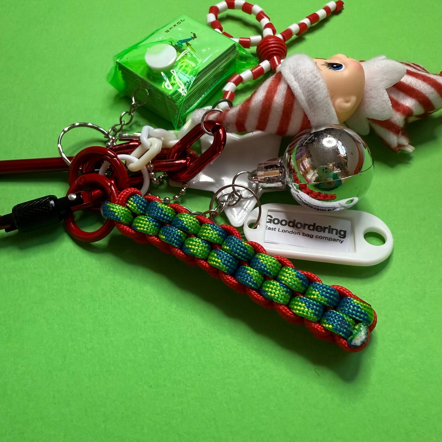 Bag charm and keyring christmas pixie playing cards