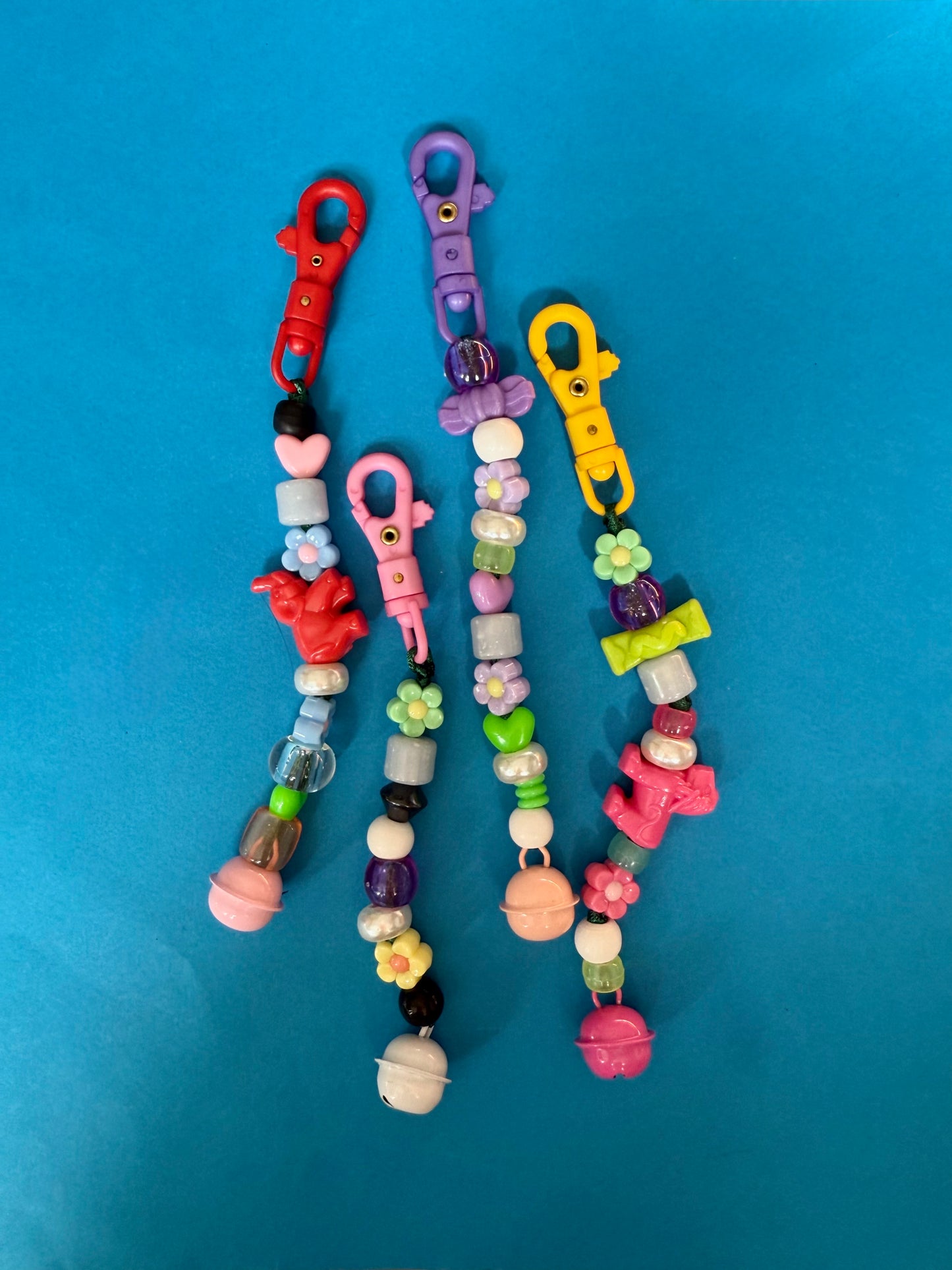 Bead bell keyring charm