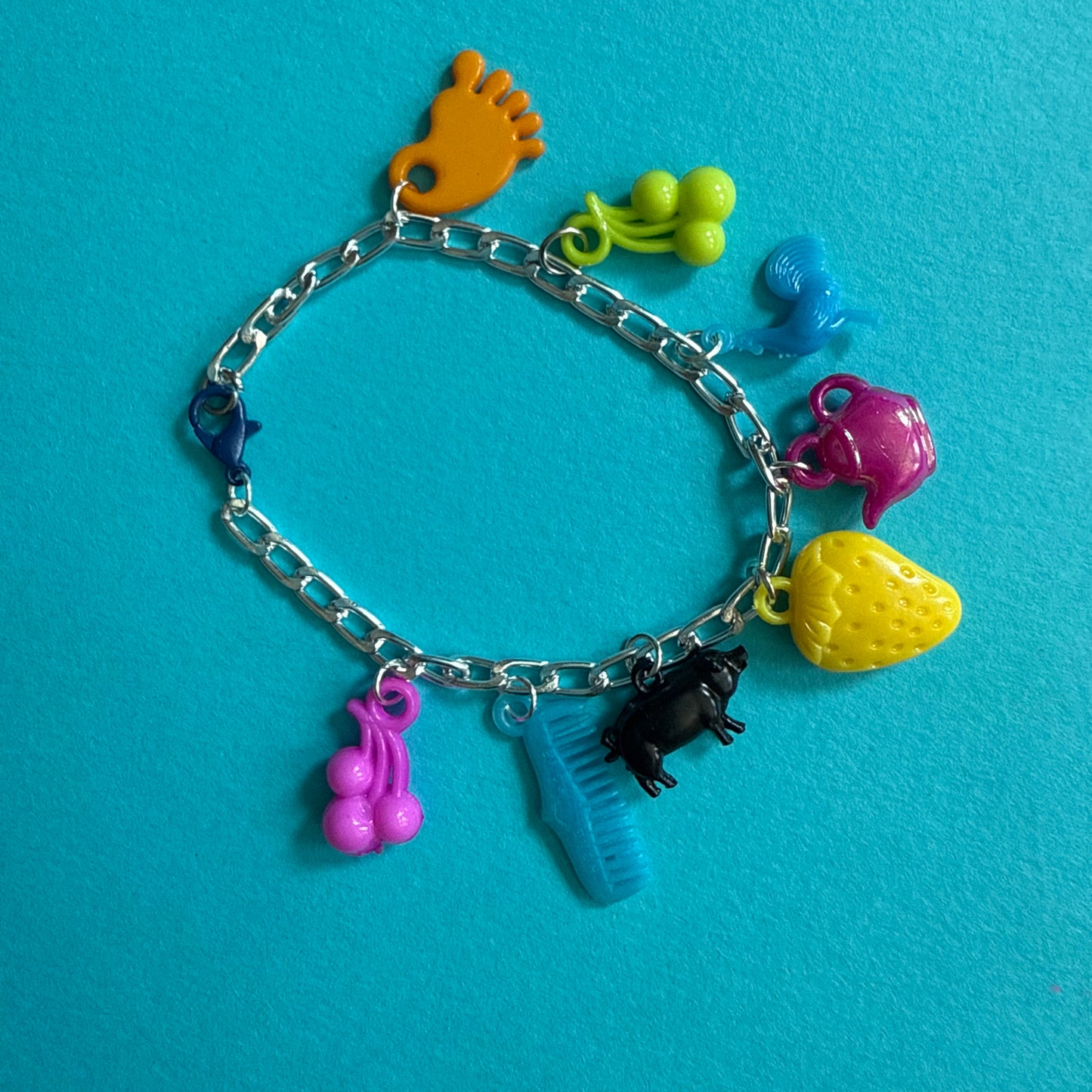 Vintage plastic charm bracelet