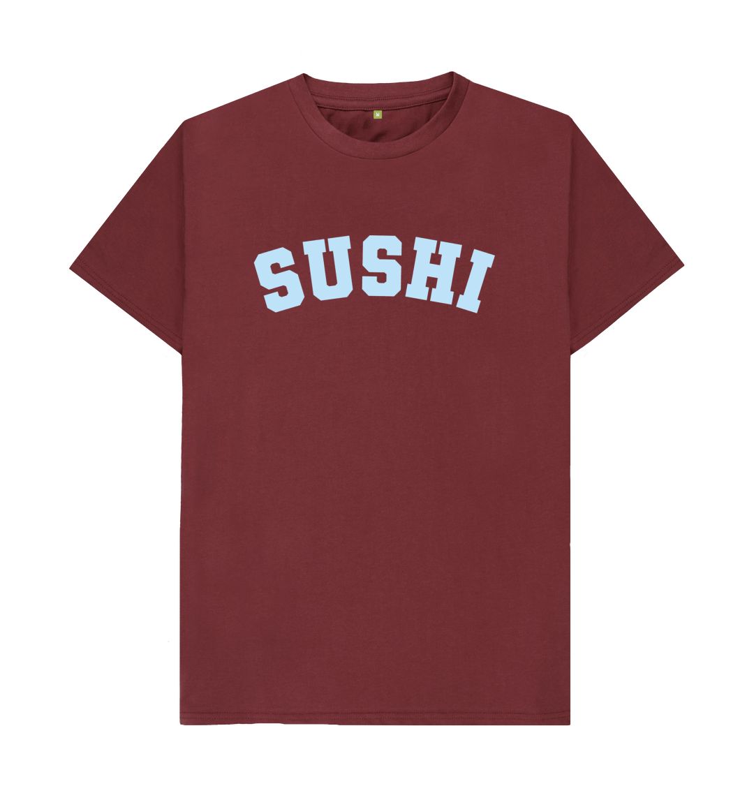 Red Wine Sushi varsity t-shirt