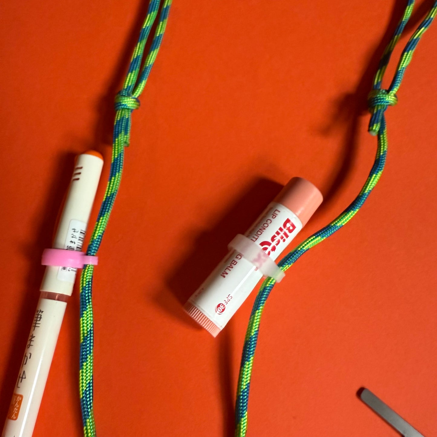 Cord Phone strap with rubber loop holders