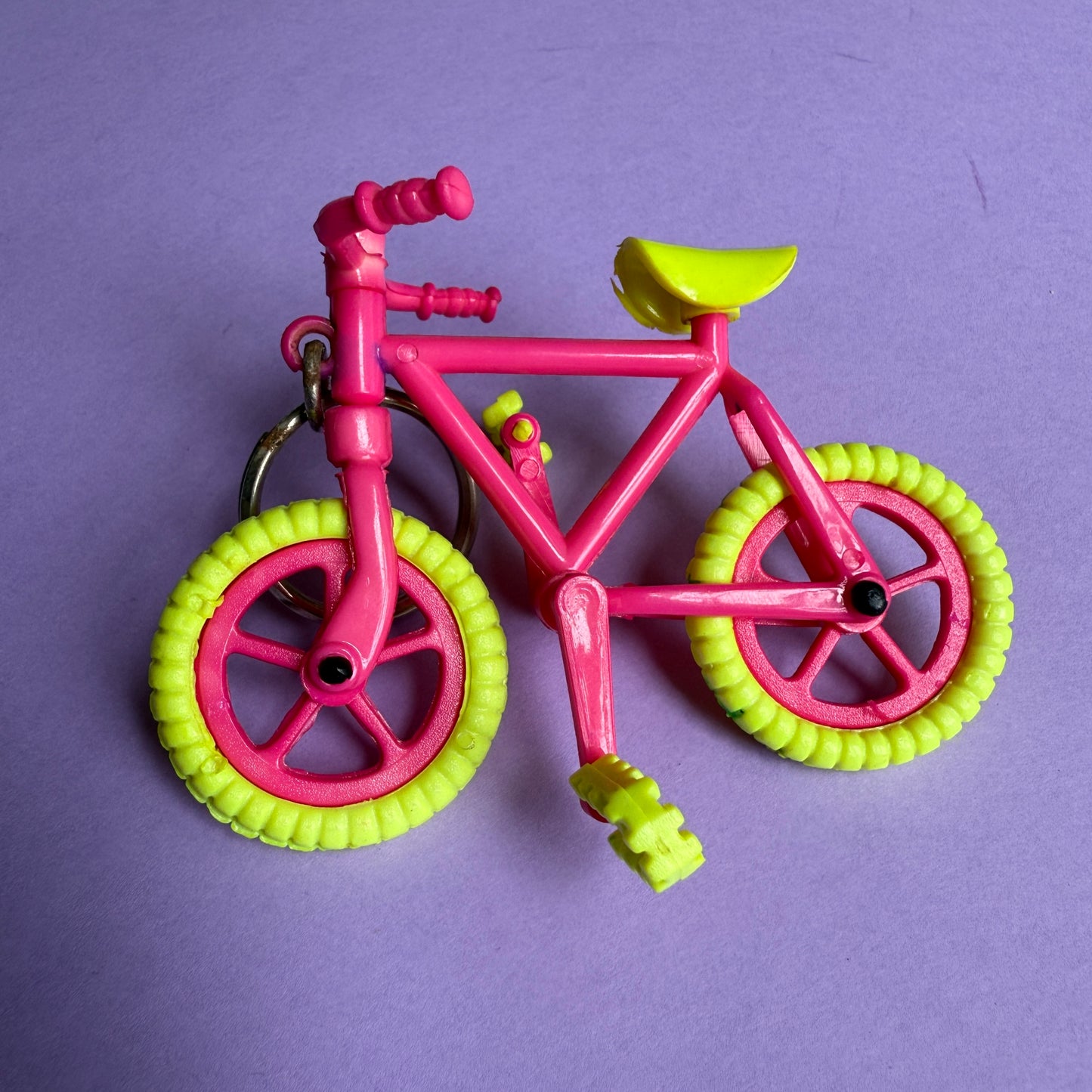 Neon 80s pink bicycle charm