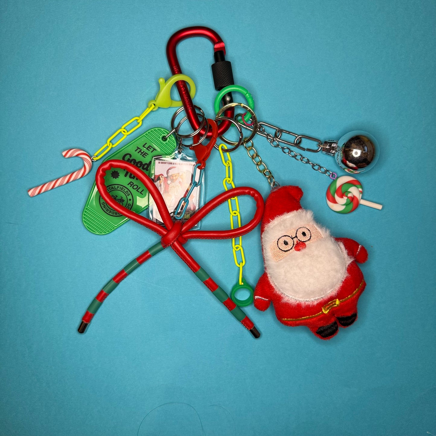 Bag charm and keyring christmas fat santa