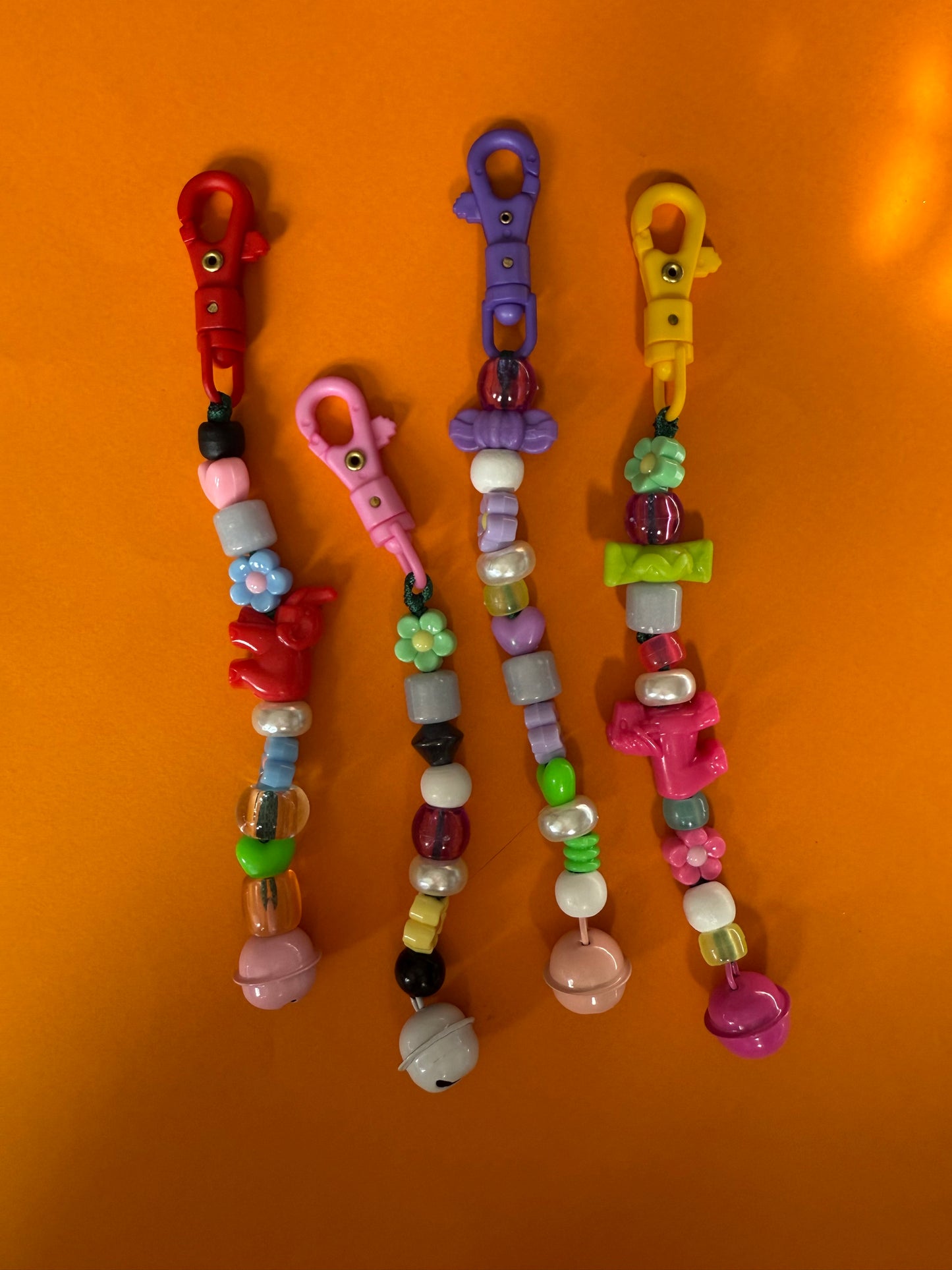 Bead bell keyring charm