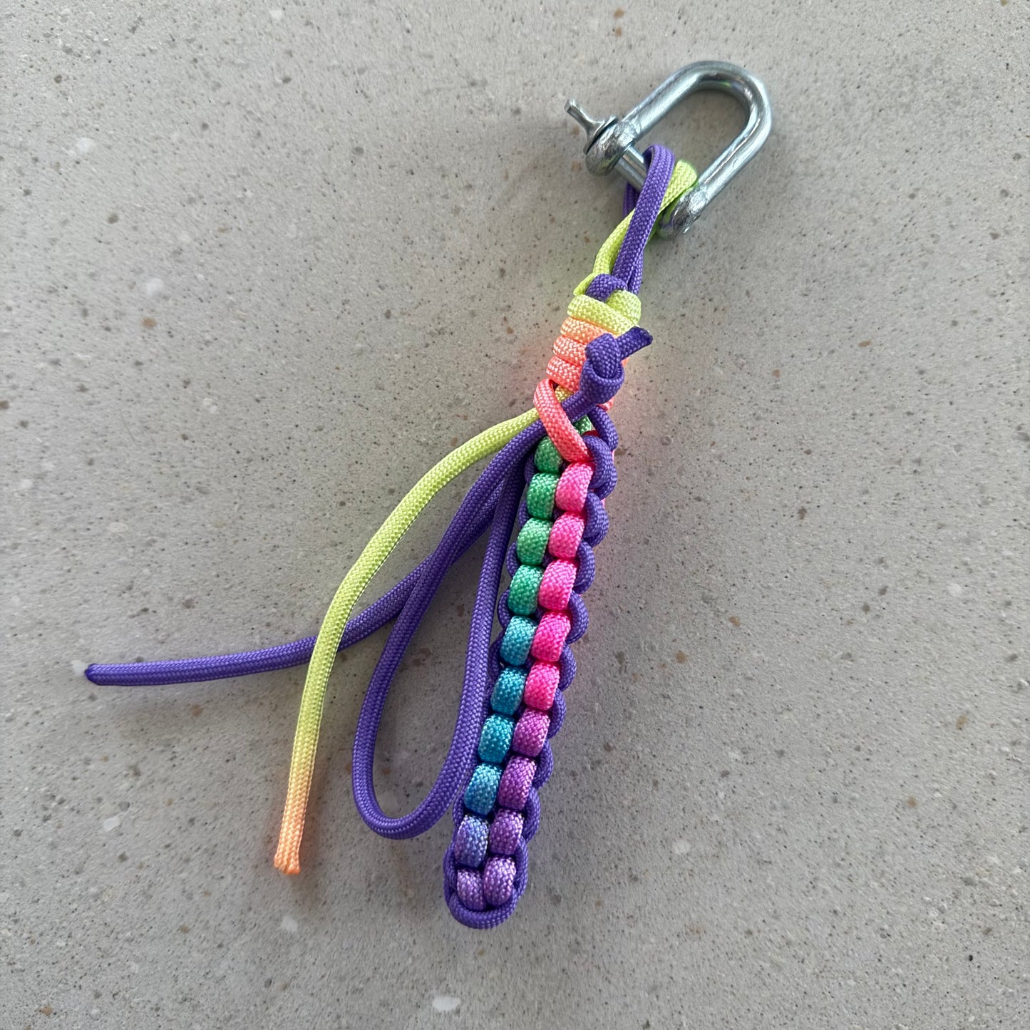 Purple & pastel rainbow box knot charm