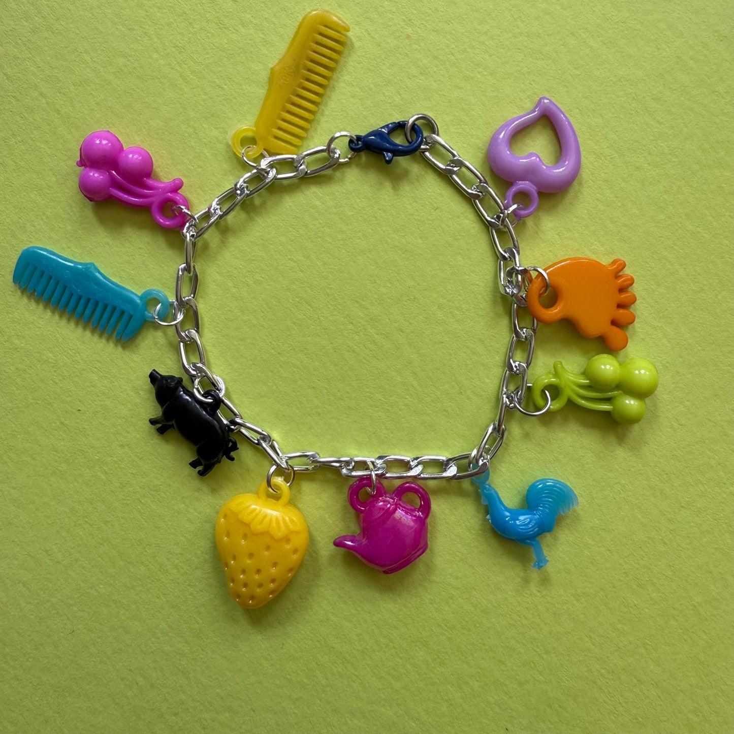 Vintage plastic charm bracelet