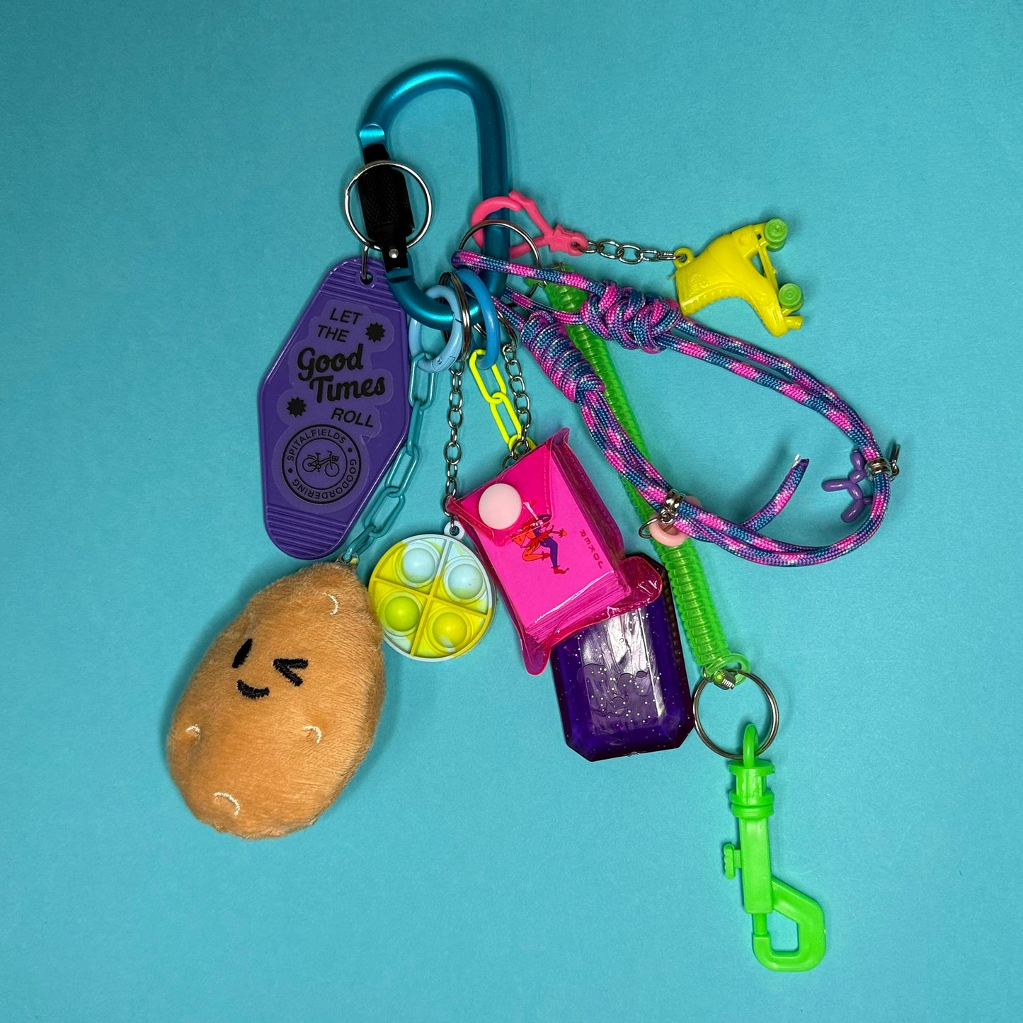 Bag charm and keyring potato playing cards