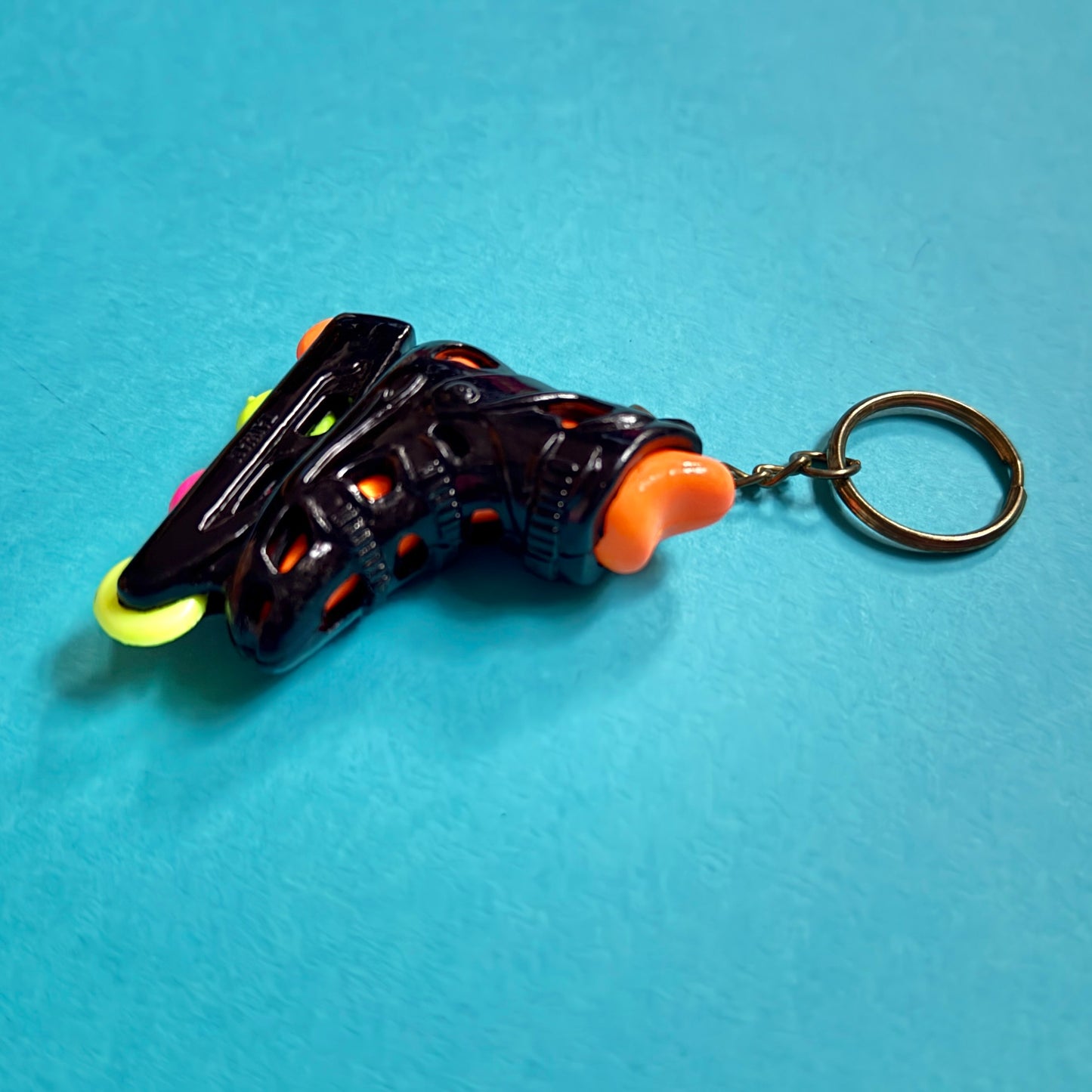 Neon 80s vintage rollerblades charm