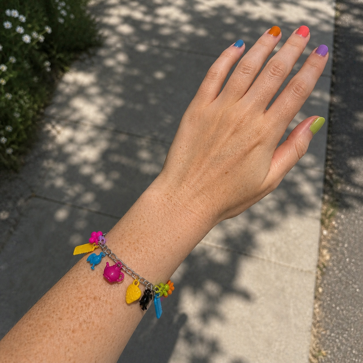 Vintage plastic charm bracelet