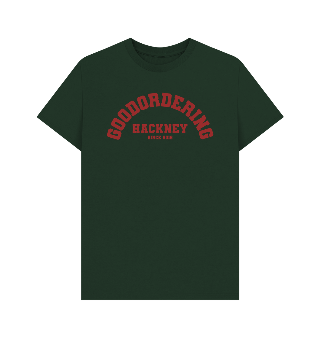 Evergreen Goodordering Hackney since 2012 varsity t-shirt