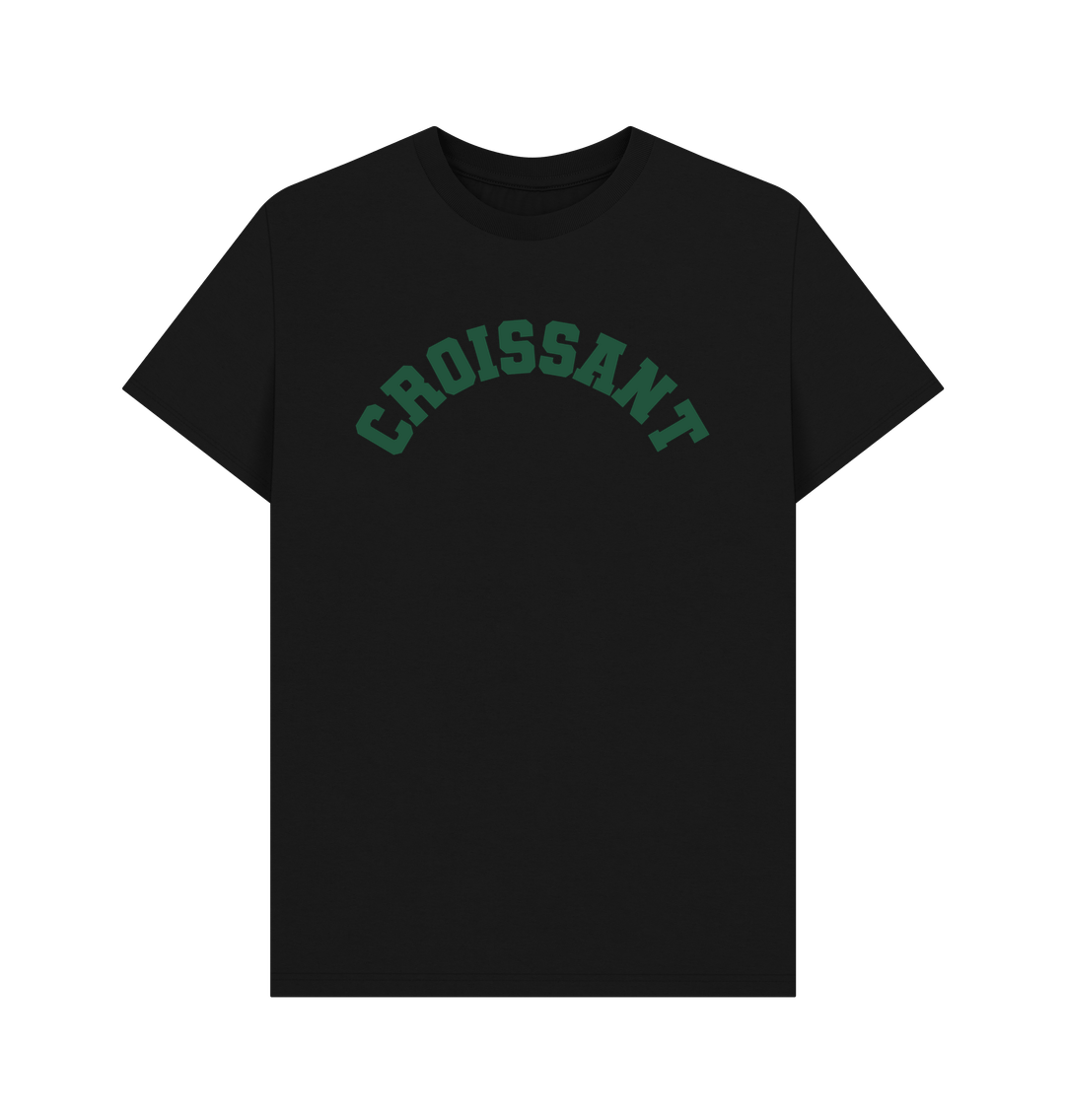 Black Croissant varsity unisex t-shirt