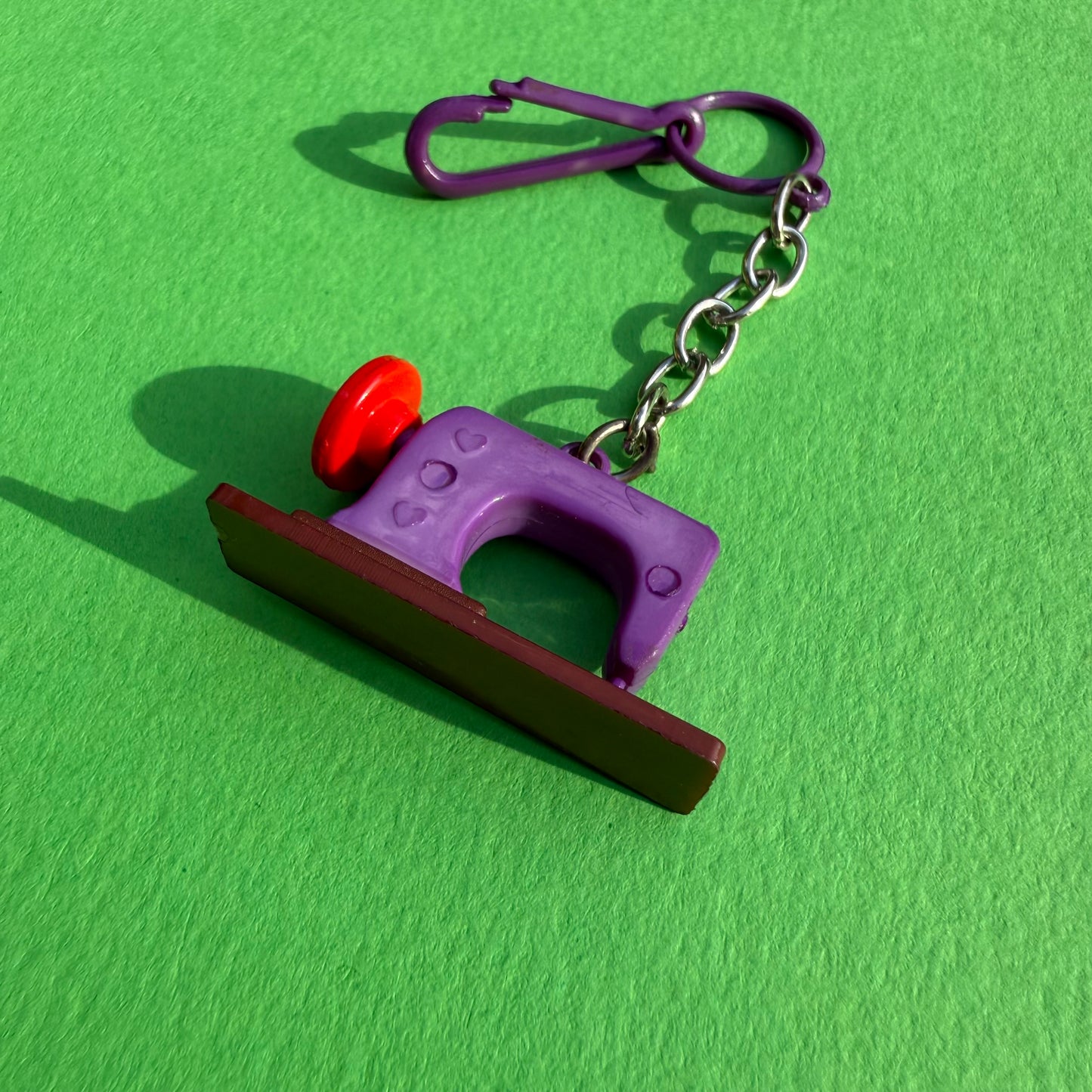 Neon 80s keyring charm sewing machine