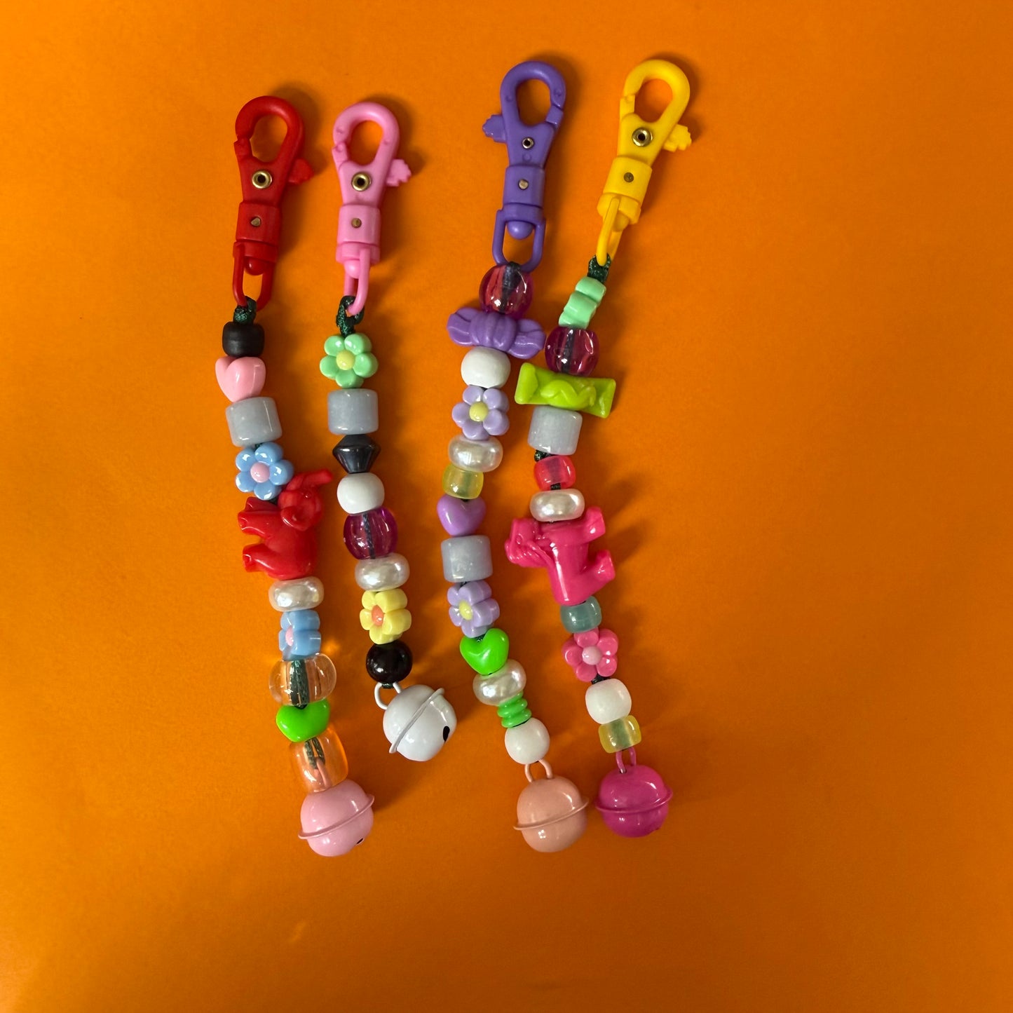 Bead bell keyring charm