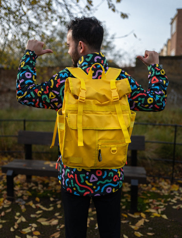 Rolltop backpack monochrome yellow