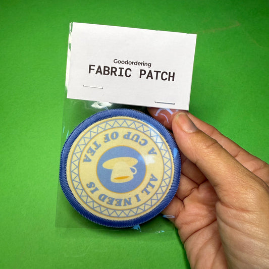 Cup of Tea embroidered iron-on Patch