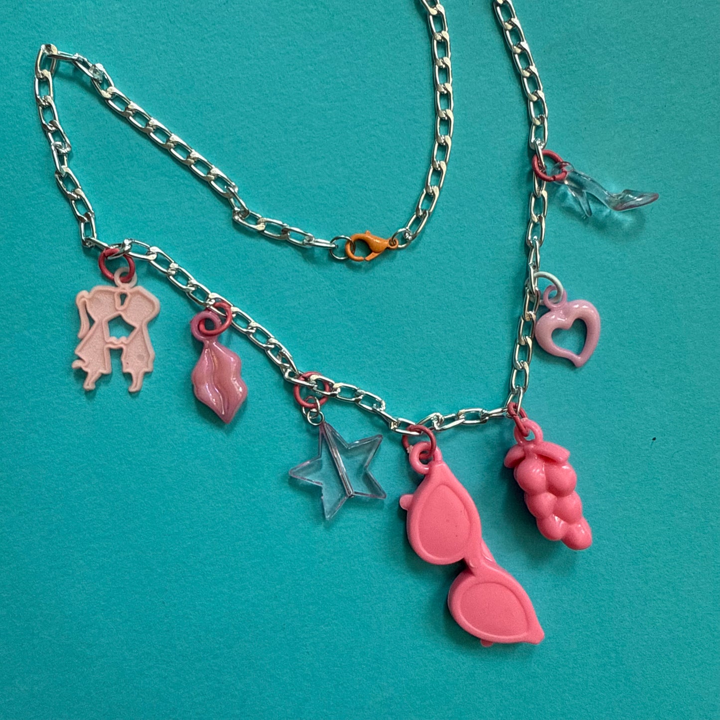 Vintage plastic charm necklace