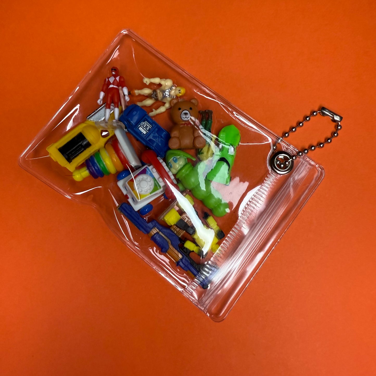 Mini toys bag charm keyring