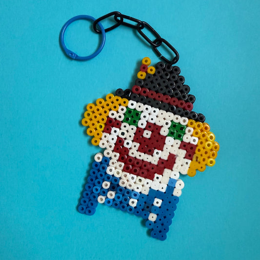 Hama bead clown keyring