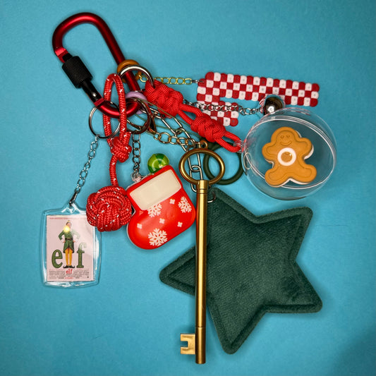 Bag charm and keyring christmas Gold pen