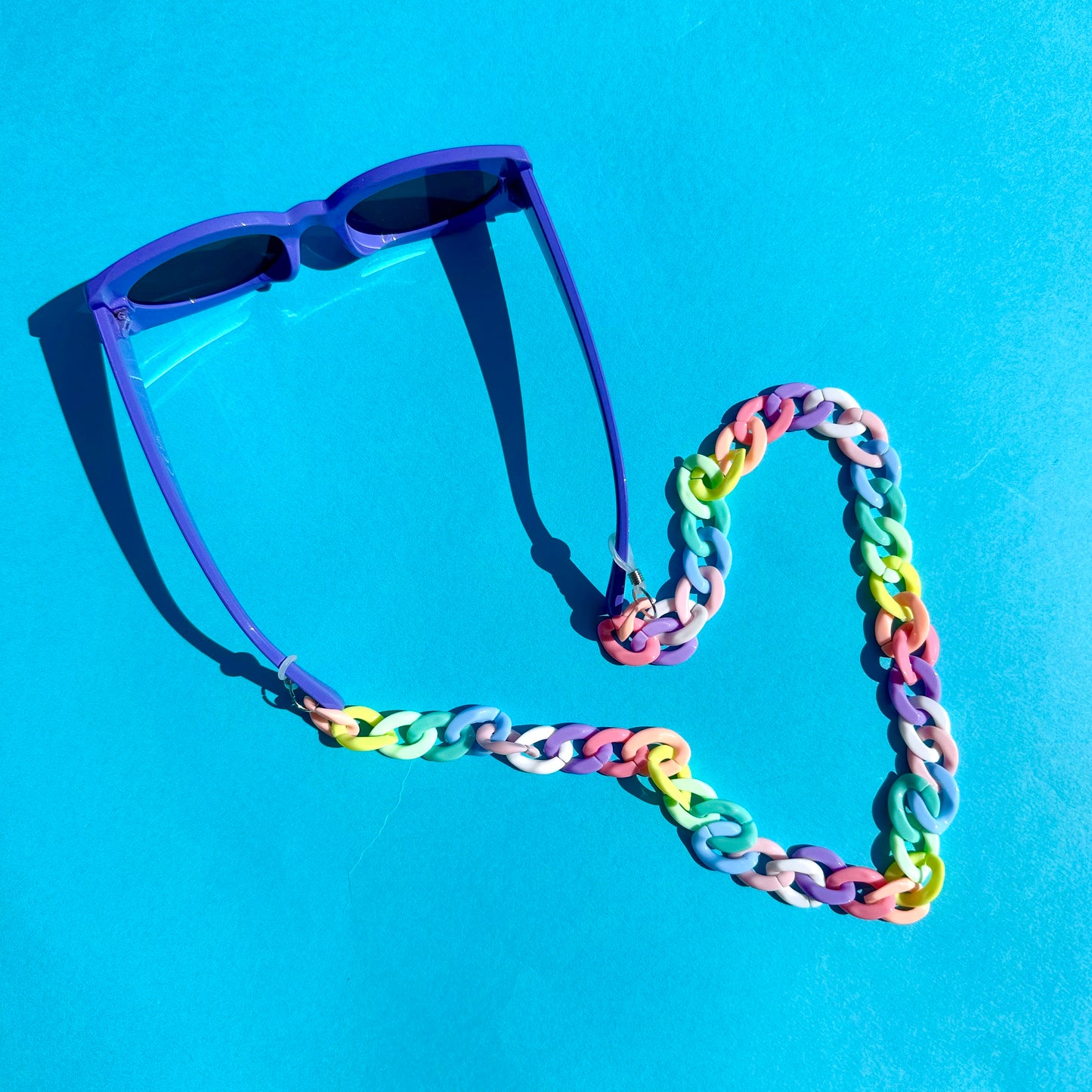 Glasses chain chunky pastel rainbow