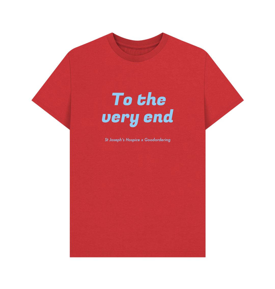 Red St Joseph's Hospice Collaboration T-shirt To the very end