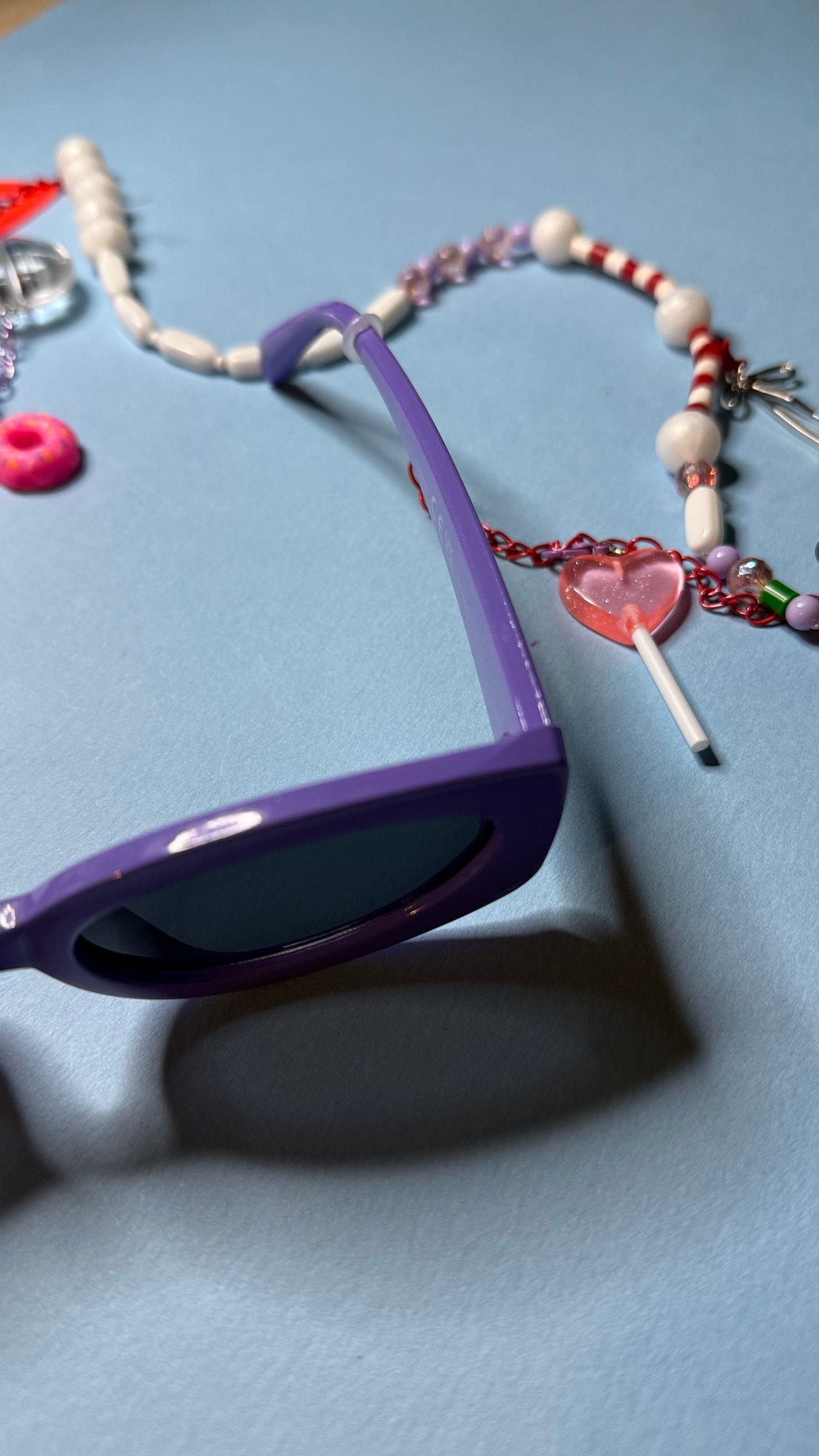 Glasses charm chain heart lollypop