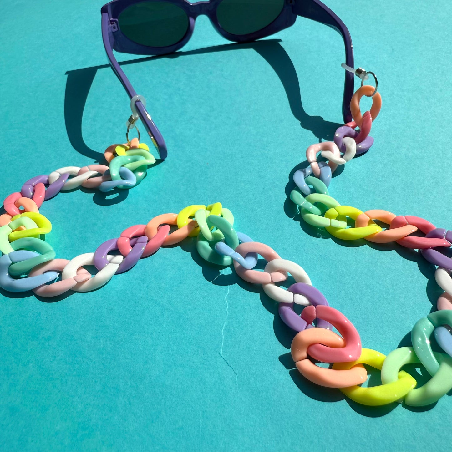 Glasses chain chunky pastel rainbow