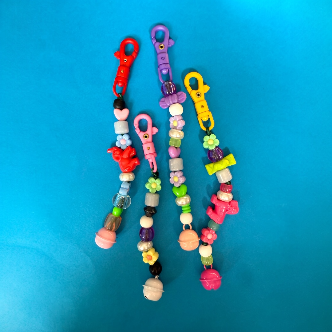 Bead bell keyring charm