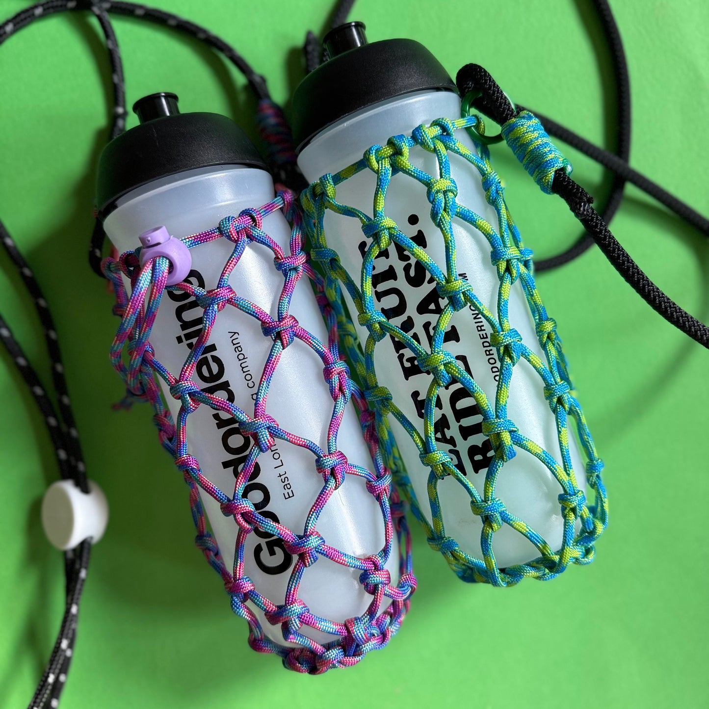 Macrame paracord bottle bag
