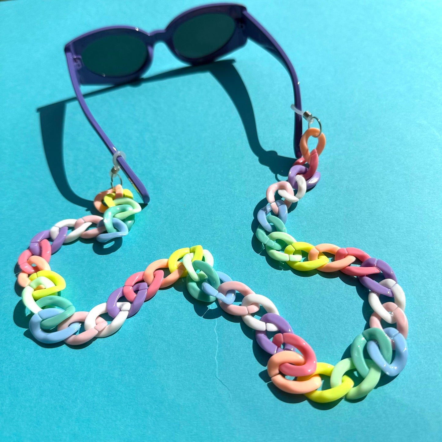 Glasses chain chunky pastel rainbow