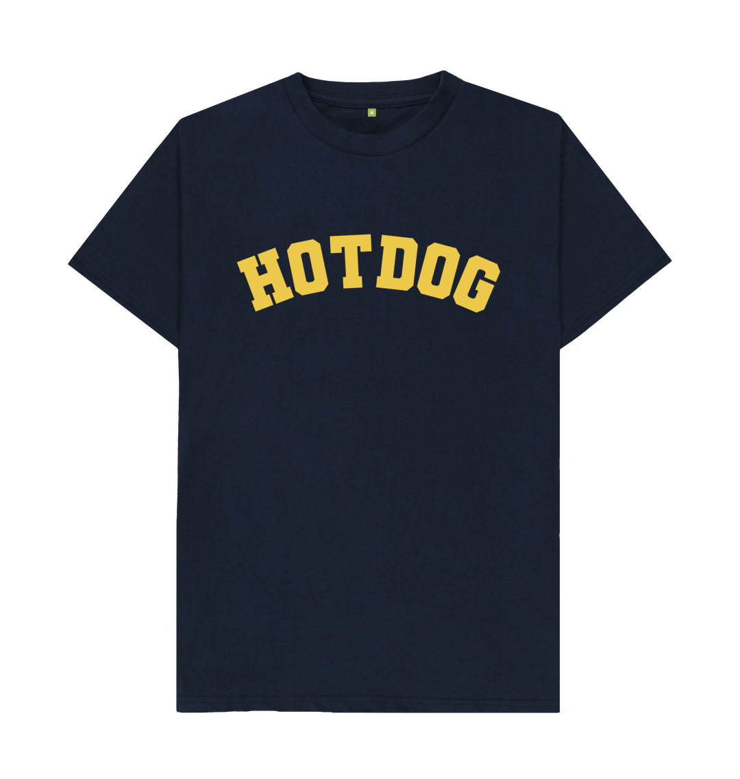 Navy Blue Hot dog varsity unisex t-shirt