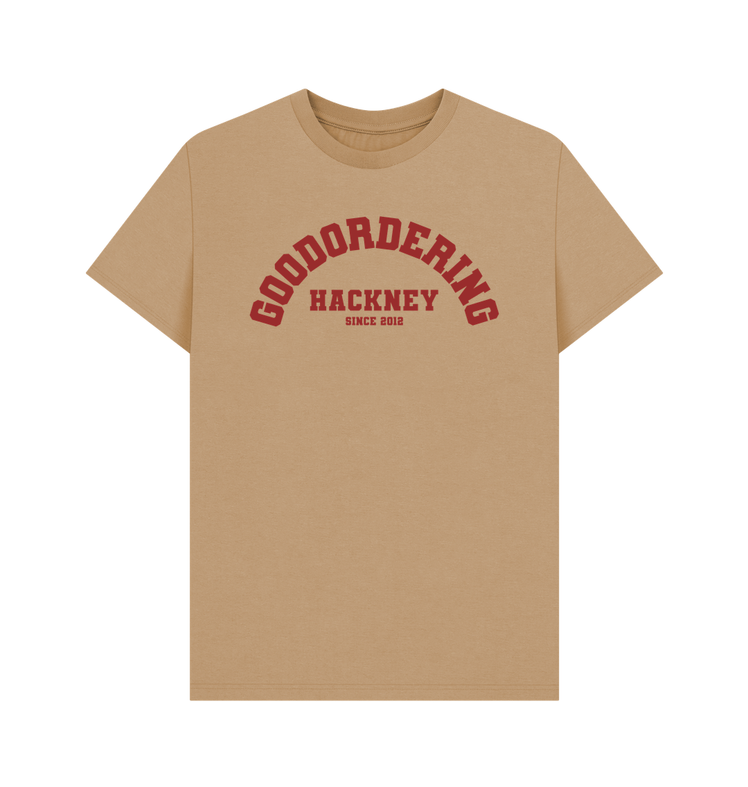 Sand Goodordering Hackney since 2012 varsity t-shirt