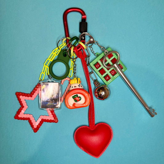 Bag charm and keyring christmas hama heart