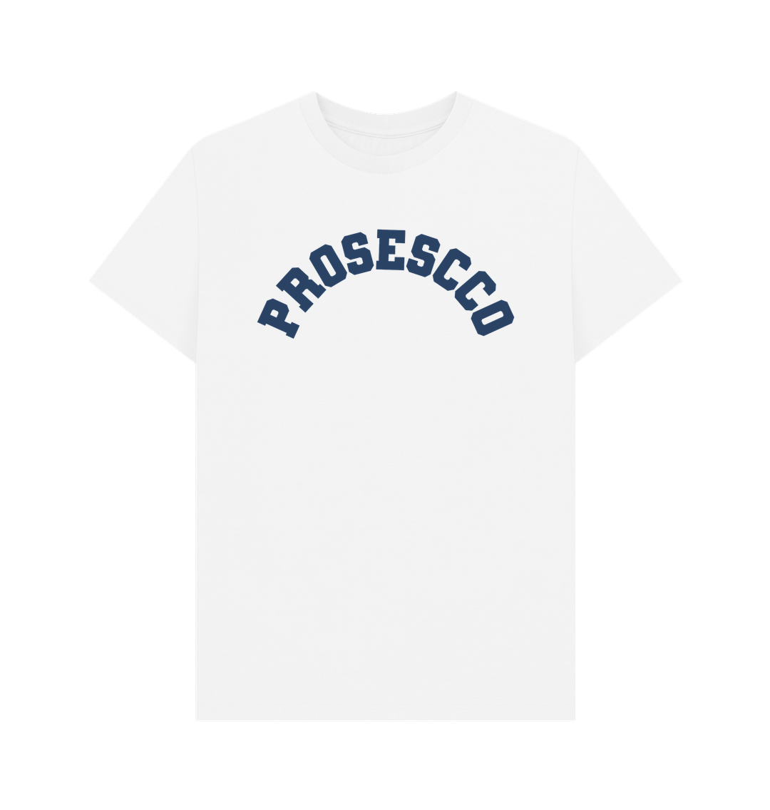 White Prosecco varsity t-shirt unisex