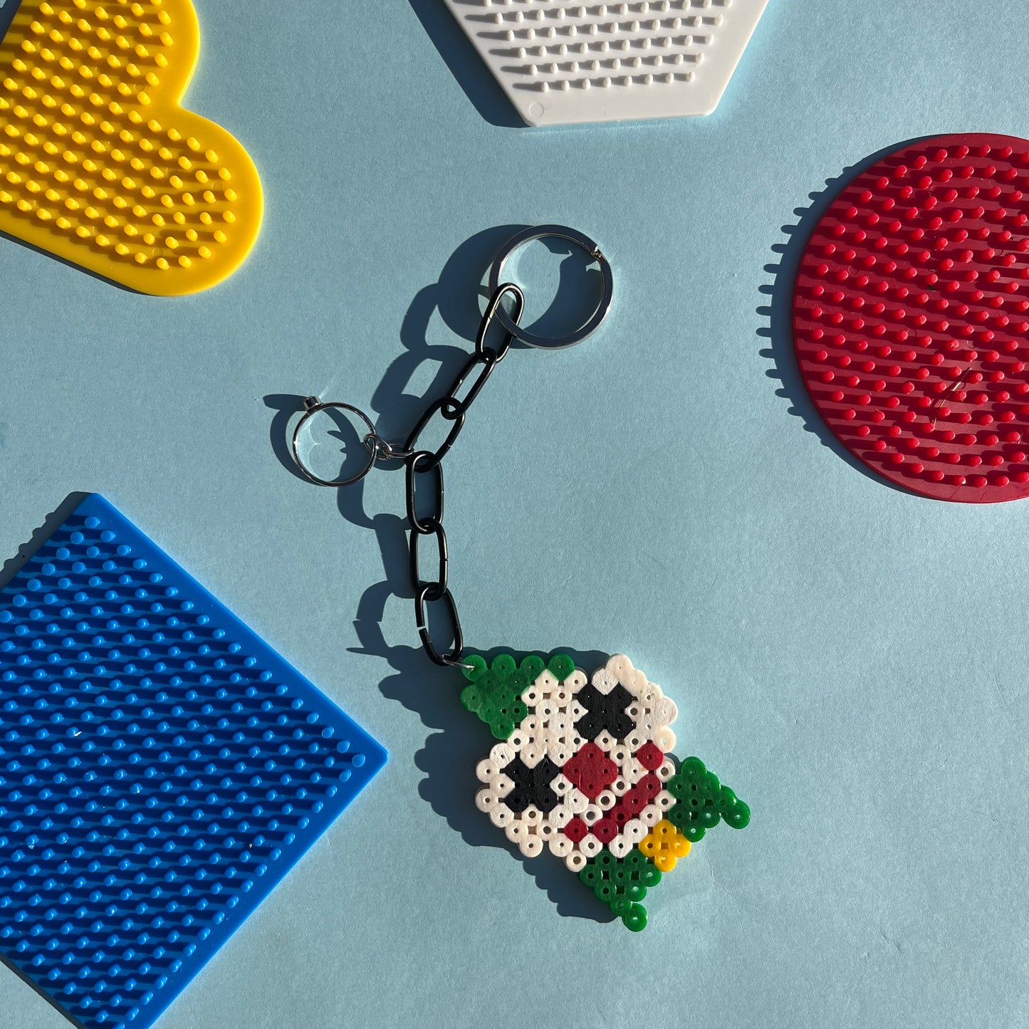 Hama bead clown green Clowncore keyring charm