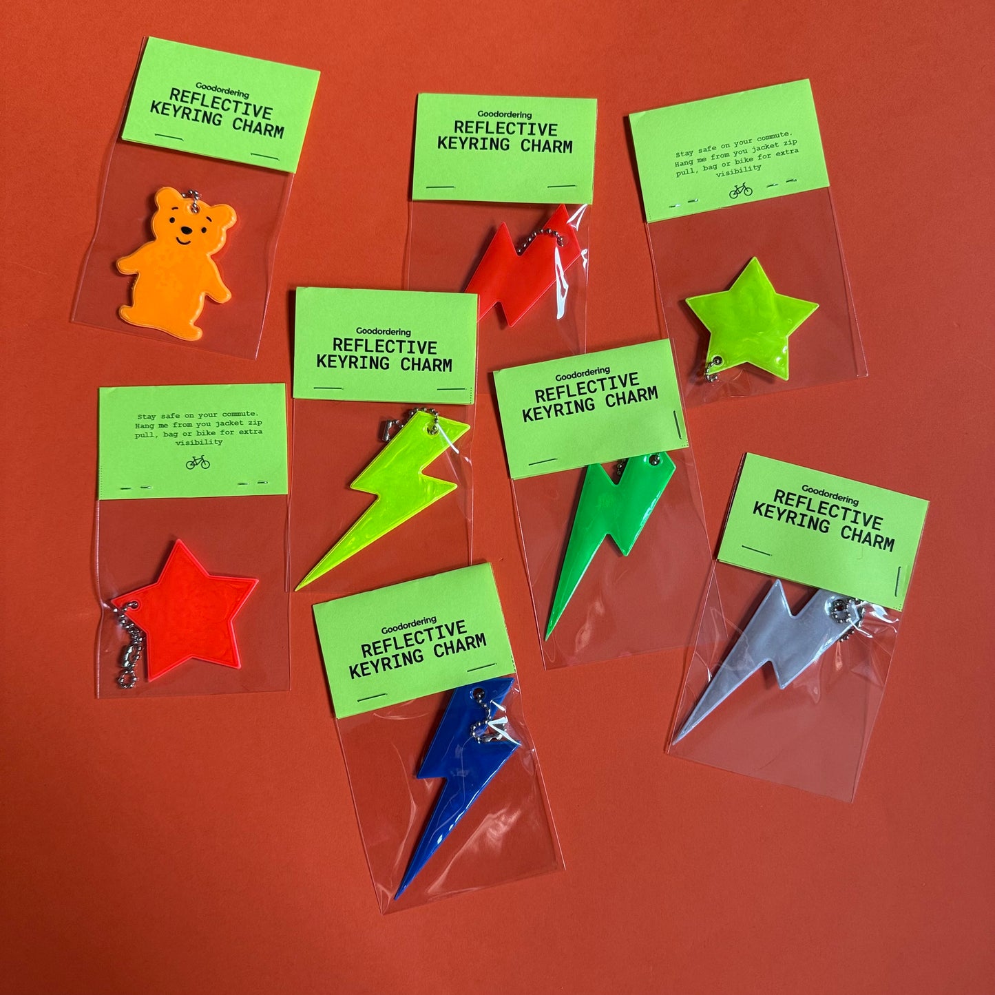 Neon star light reflector charm